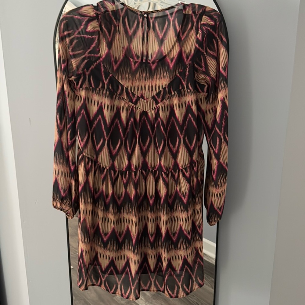 Womens Express tiered flowy lined dress new